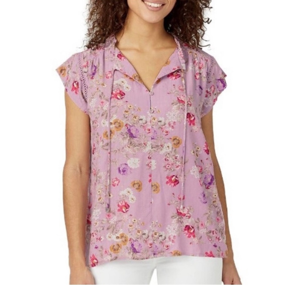 Buffalo David Bitton woven printed Jacquard flutter sleeve, SZ XXL NWT